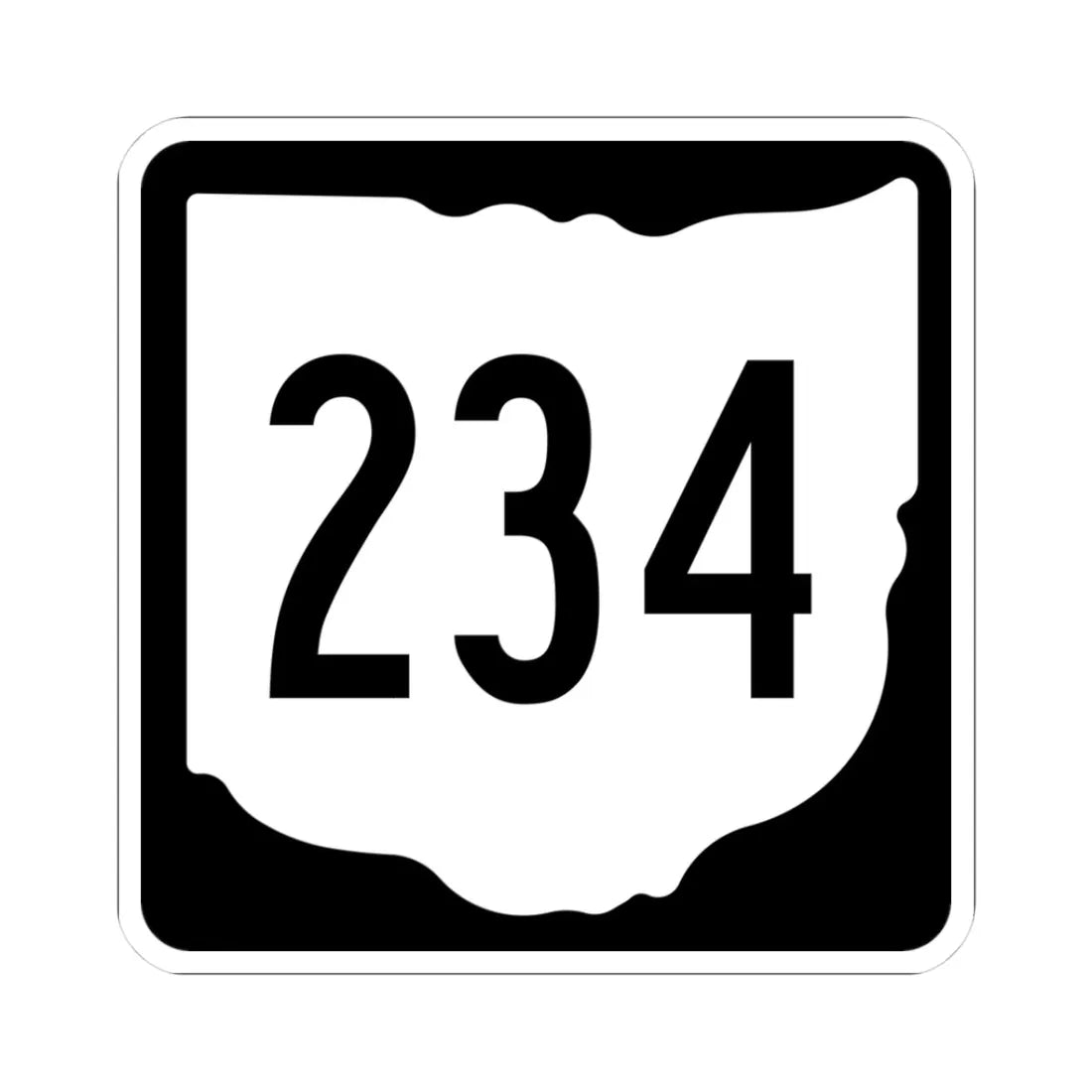 OH-234 1967 (Ohio) (Road Sign) STICKER Vinyl Kiss-Cut Decal 3 Inch White - The Sticker Space