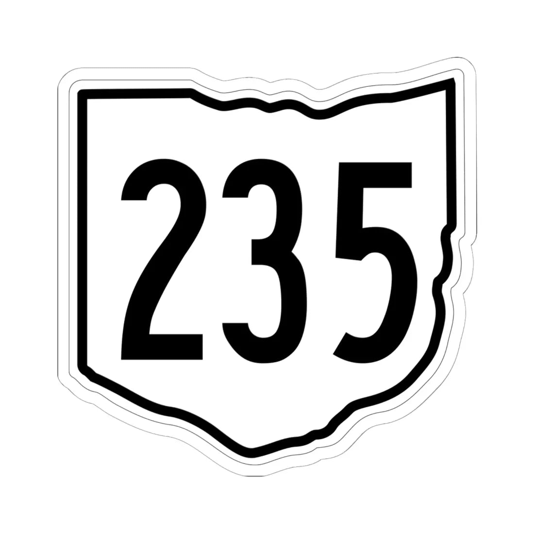 OH-235 1960 (Ohio) (Road Sign) STICKER Vinyl Kiss-Cut Decal 6 Inch White - The Sticker Space