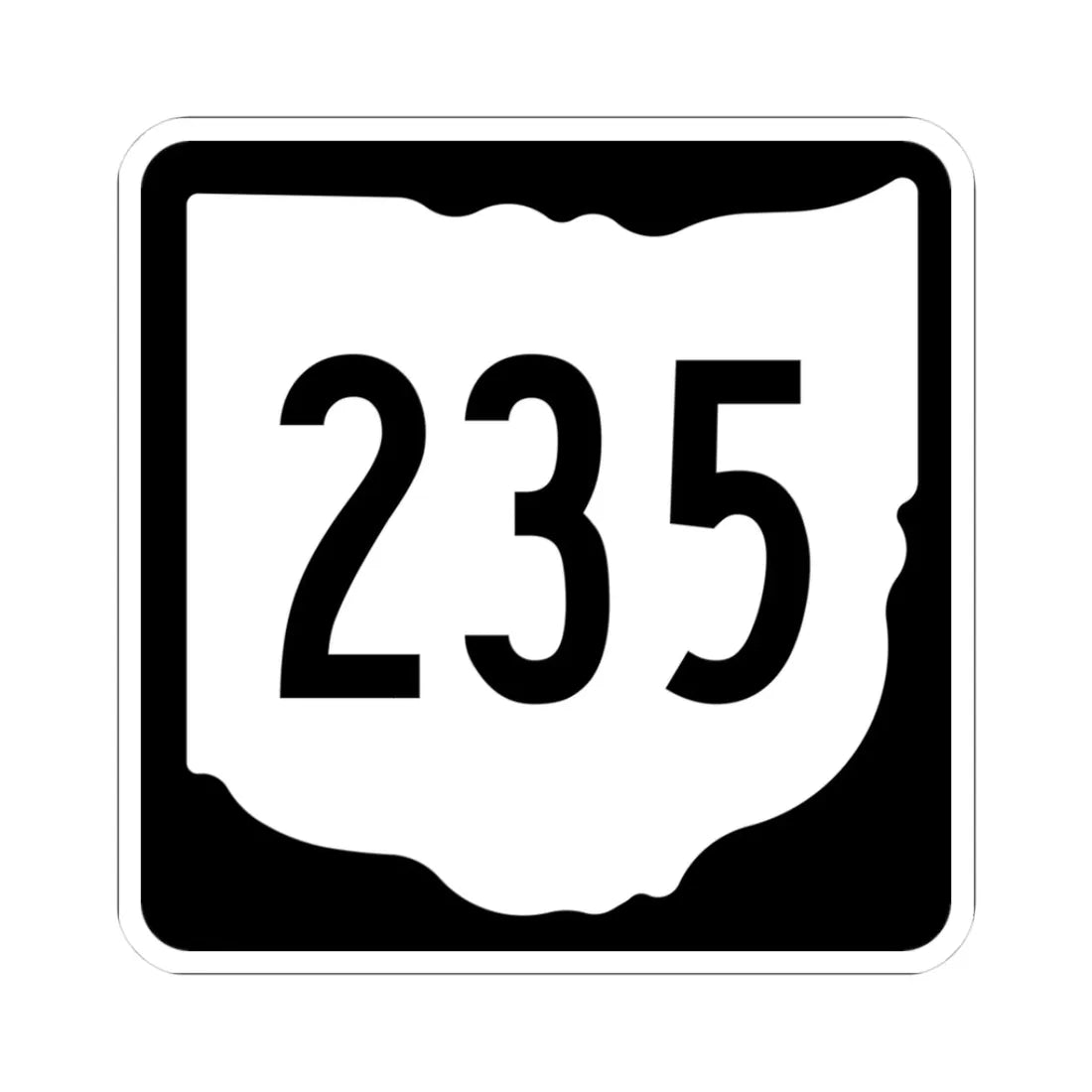 OH-235 1967 (Ohio) (Road Sign) STICKER Vinyl Kiss-Cut Decal 3 Inch White - The Sticker Space