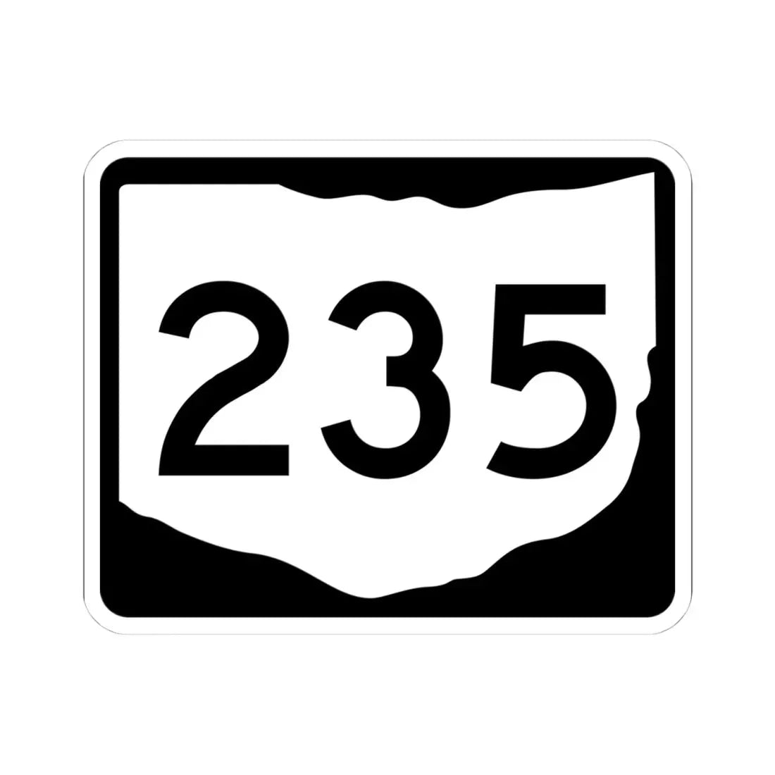 OH-235 (Ohio) (Road Sign) STICKER Vinyl Kiss-Cut Decal 4 Inch White - The Sticker Space