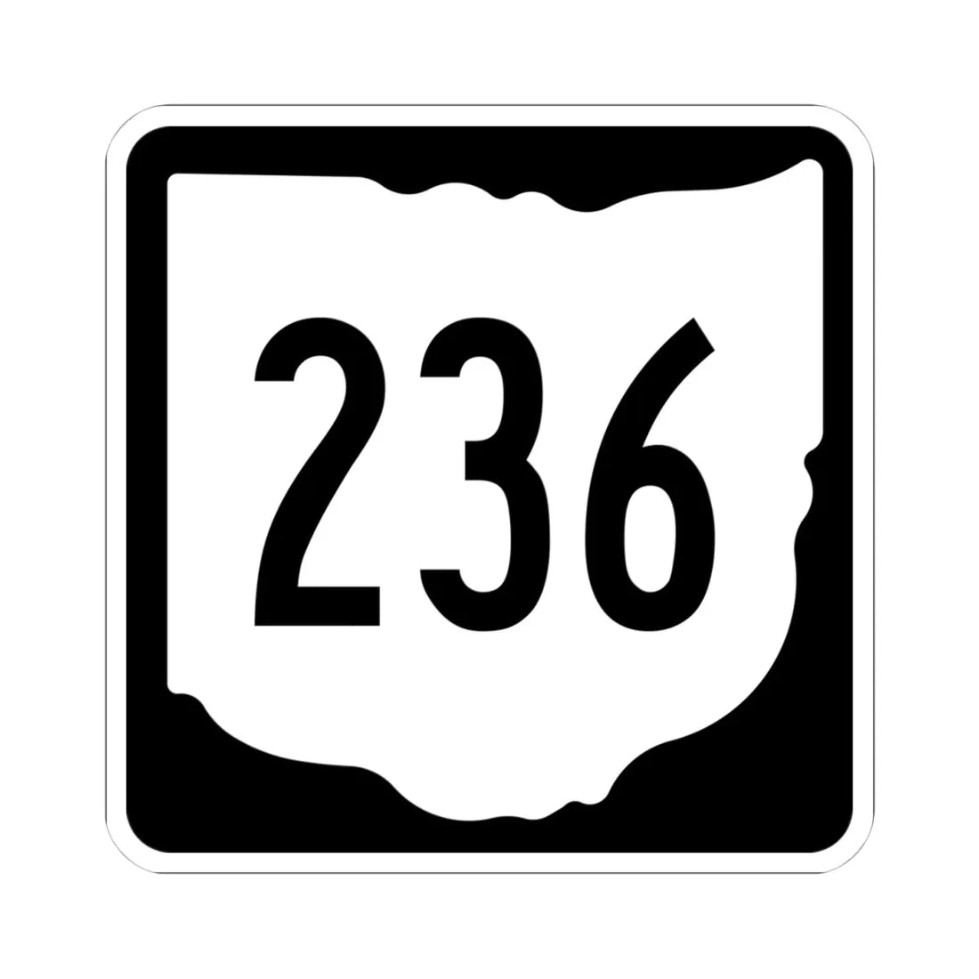OH-236 1967 (Ohio) (Road Sign) STICKER Vinyl Kiss-Cut Decal 4 Inch White - The Sticker Space