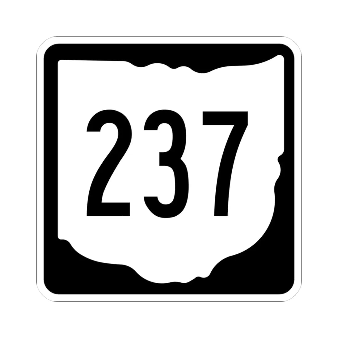 OH-237 1967 (Ohio) (Road Sign) STICKER Vinyl Kiss-Cut Decal 3 Inch White - The Sticker Space