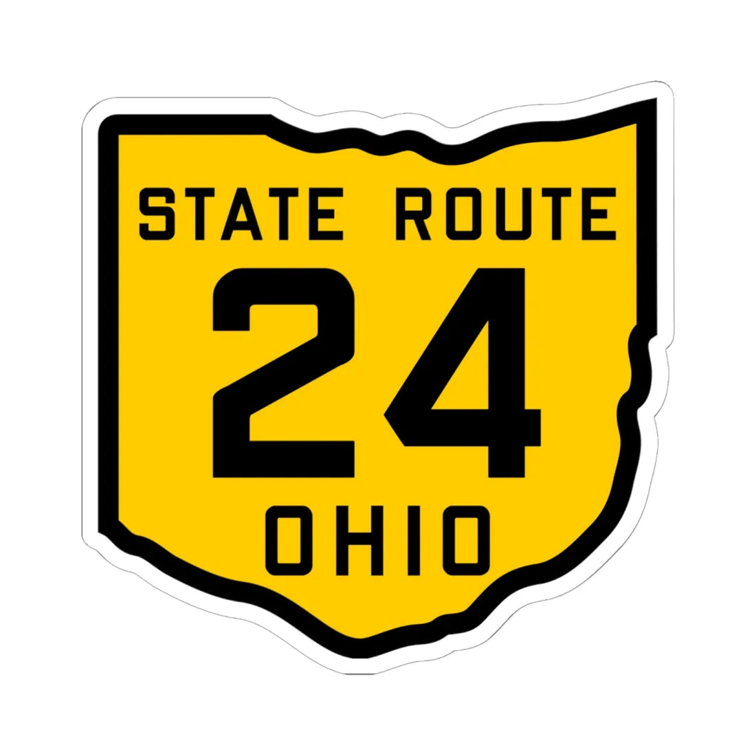 OH-24 1920 (Ohio) (Road Sign) STICKER Vinyl Kiss-Cut Decal 6 Inch White - The Sticker Space