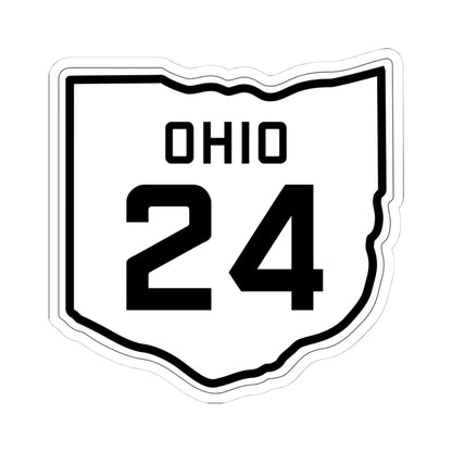 OH-24 1927 (Ohio) (Road Sign) STICKER Vinyl Kiss-Cut Decal 4 Inch White - The Sticker Space