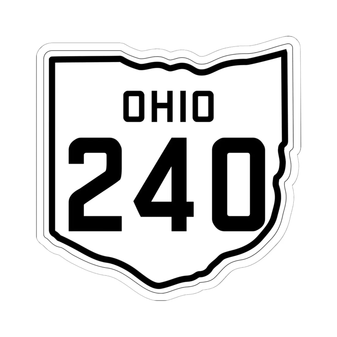 OH-240 1927 (Ohio) (Road Sign) STICKER Vinyl Kiss-Cut Decal 6 Inch White - The Sticker Space