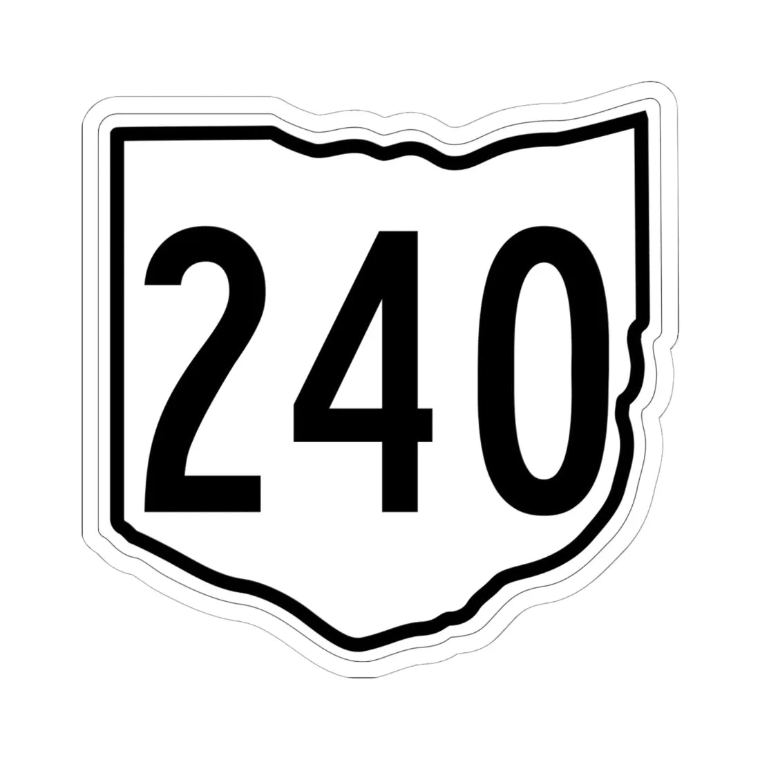 OH-240 1960 (Ohio) (Road Sign) STICKER Vinyl Kiss-Cut Decal 6 Inch White - The Sticker Space