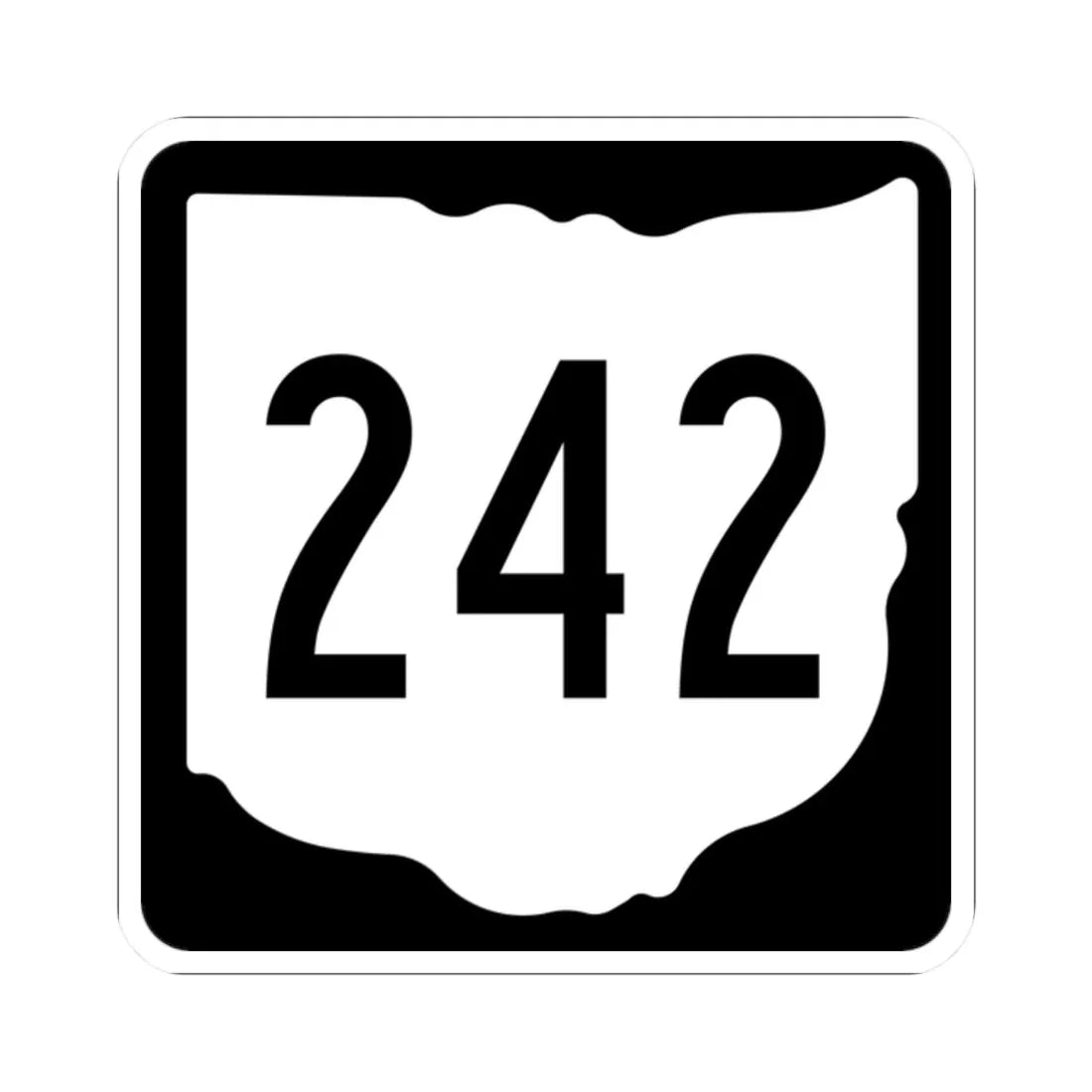 OH-242 1967 (Ohio) (Road Sign) STICKER Vinyl Kiss-Cut Decal 2 Inch White - The Sticker Space
