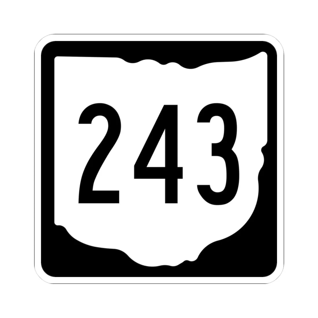 OH-243 1967 (Ohio) (Road Sign) STICKER Vinyl Kiss-Cut Decal 3 Inch White - The Sticker Space