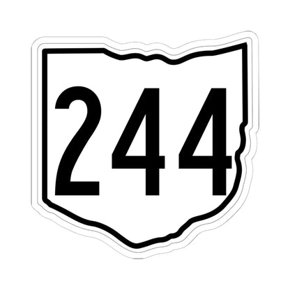 OH-244 1960 (Ohio) (Road Sign) STICKER Vinyl Kiss-Cut Decal 6 Inch White - The Sticker Space