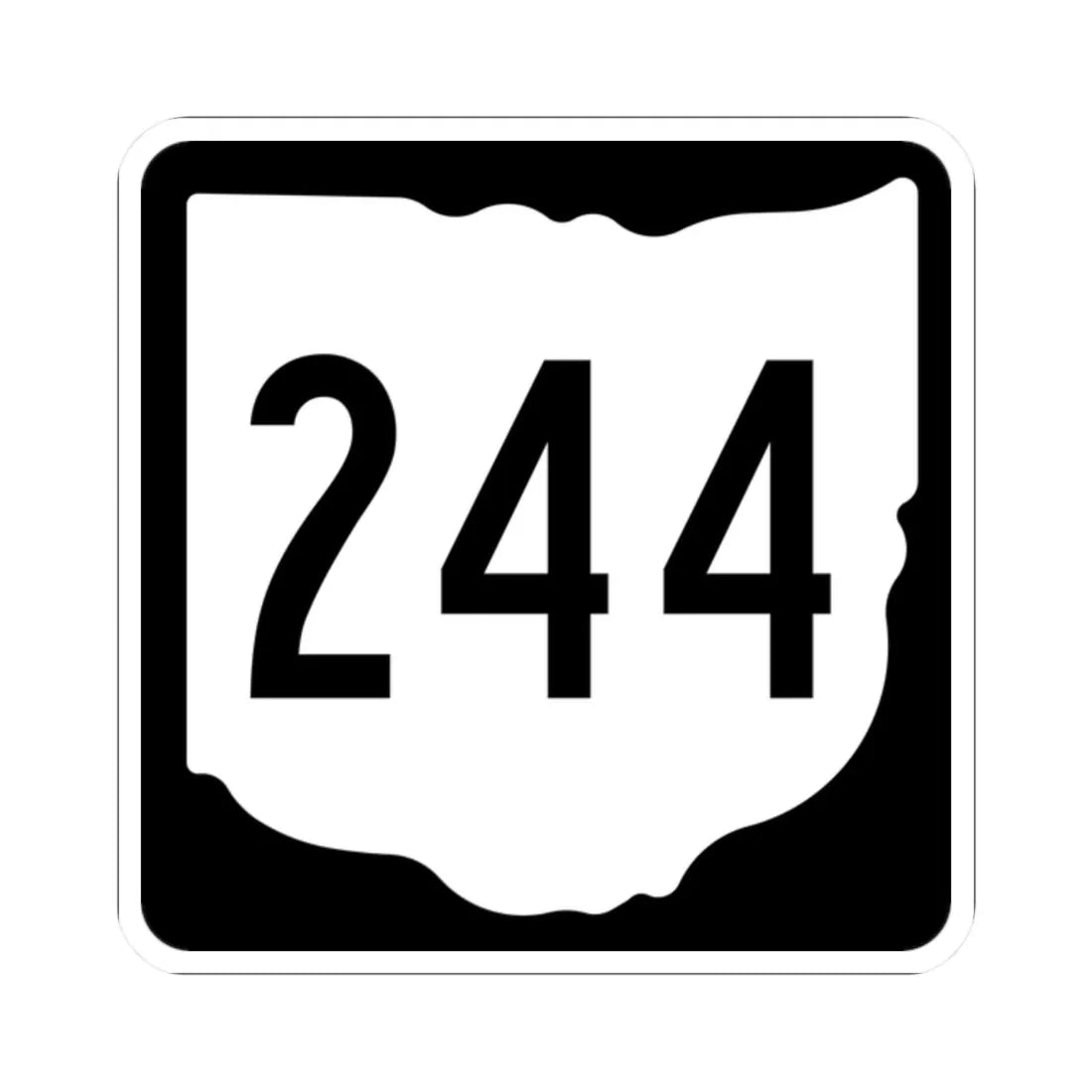 OH-244 1967 (Ohio) (Road Sign) STICKER Vinyl Kiss-Cut Decal 2 Inch White - The Sticker Space