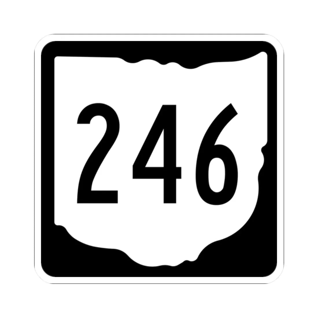 OH-246 1967 (Ohio) (Road Sign) STICKER Vinyl Kiss-Cut Decal 2 Inch White - The Sticker Space
