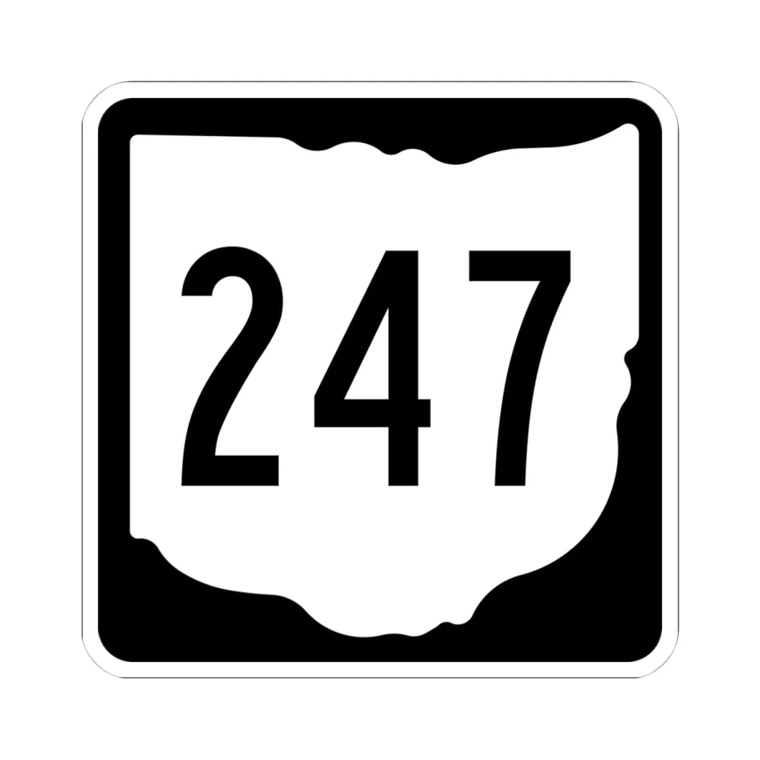 OH-247 1967 (Ohio) (Road Sign) STICKER Vinyl Kiss-Cut Decal 4 Inch White - The Sticker Space