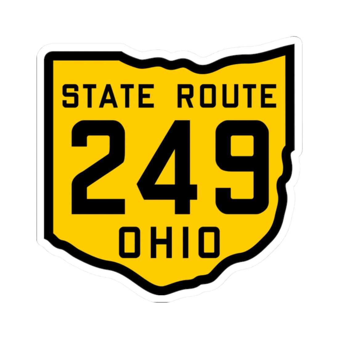 OH-249 1920 (Ohio) (Road Sign) STICKER Vinyl Kiss-Cut Decal 2 Inch White - The Sticker Space
