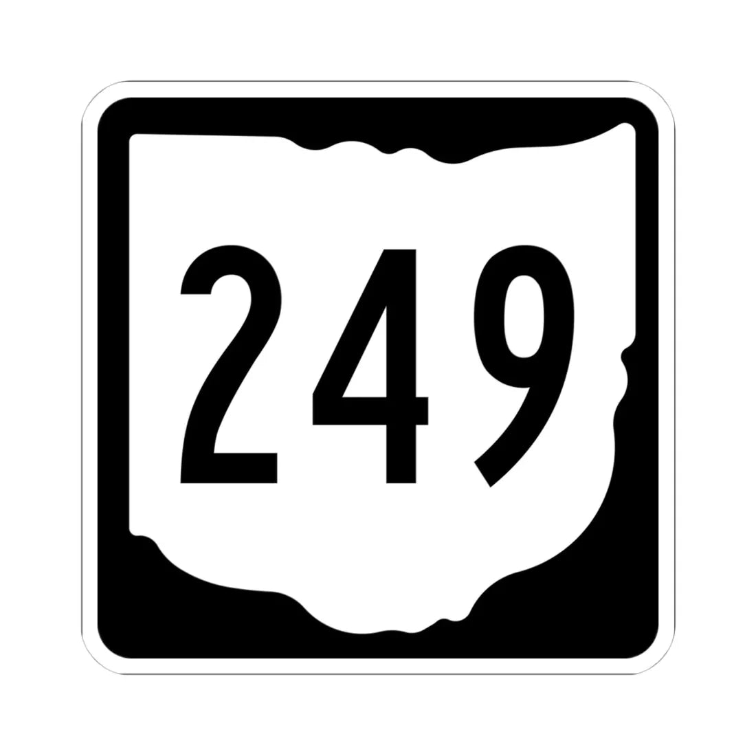 OH-249 1967 (Ohio) (Road Sign) STICKER Vinyl Kiss-Cut Decal 4 Inch White - The Sticker Space