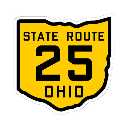 OH-25 1920 (Ohio) (Road Sign) STICKER Vinyl Kiss-Cut Decal 6 Inch White - The Sticker Space