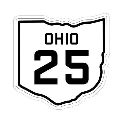 OH-25 1927 (Ohio) (Road Sign) STICKER Vinyl Kiss-Cut Decal 6 Inch White - The Sticker Space