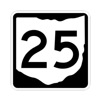 OH-25 (Ohio) (Road Sign) STICKER Vinyl Kiss-Cut Decal 6 Inch White - The Sticker Space