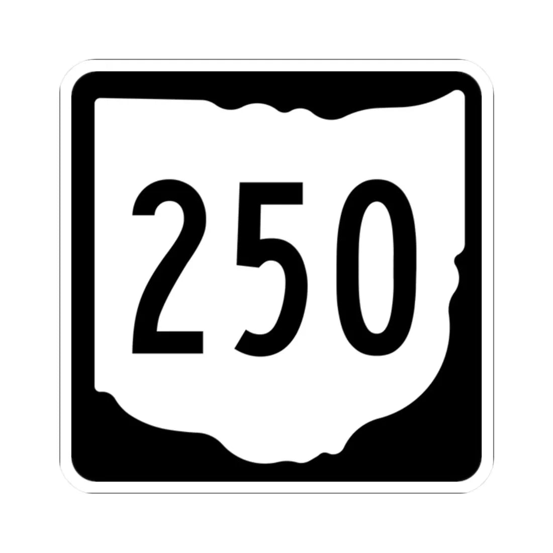 OH-250 1967 (Ohio) (Road Sign) STICKER Vinyl Kiss-Cut Decal 2 Inch White - The Sticker Space