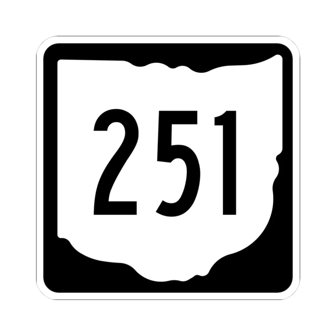 OH-251 1967 (Ohio) (Road Sign) STICKER Vinyl Kiss-Cut Decal 3 Inch White - The Sticker Space
