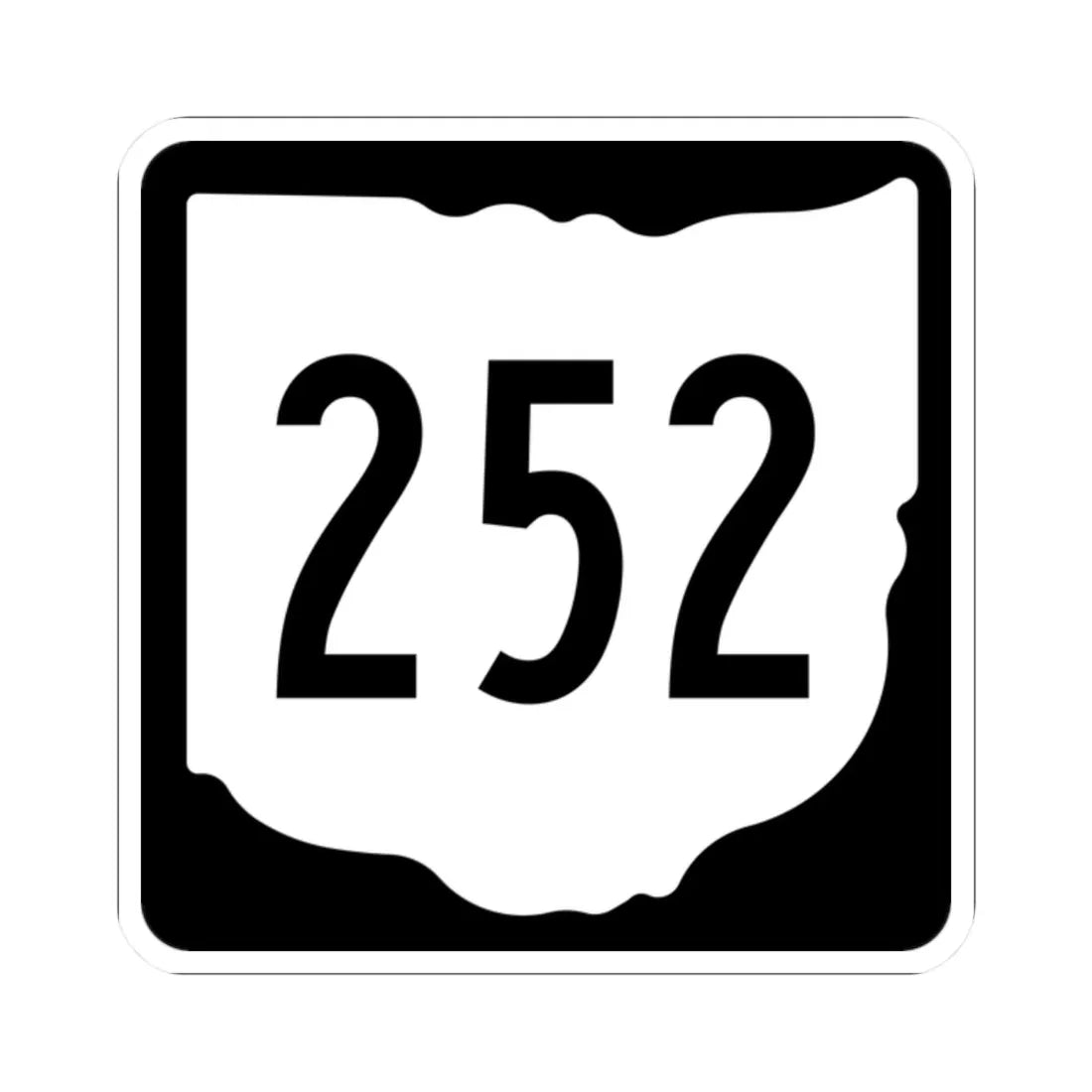 OH-252 1967 (Ohio) (Road Sign) STICKER Vinyl Kiss-Cut Decal 2 Inch White - The Sticker Space