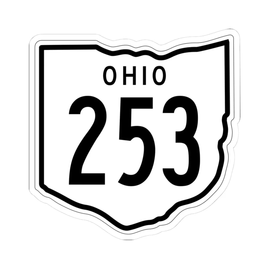 OH-253 1948 (Ohio) (Road Sign) STICKER Vinyl Kiss-Cut Decal 3 Inch White - The Sticker Space