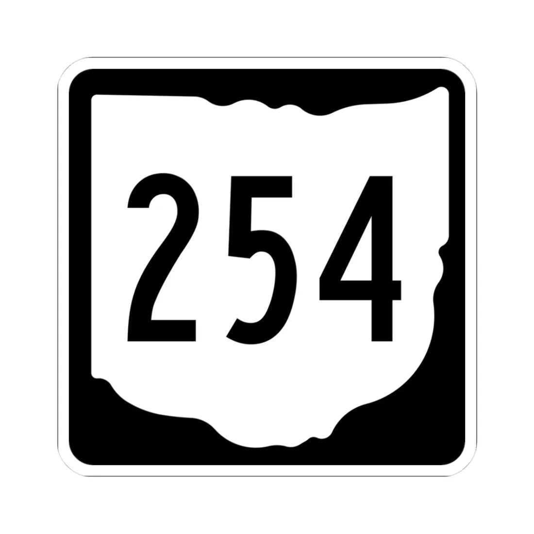 OH-254 1967 (Ohio) (Road Sign) STICKER Vinyl Kiss-Cut Decal 3 Inch White - The Sticker Space