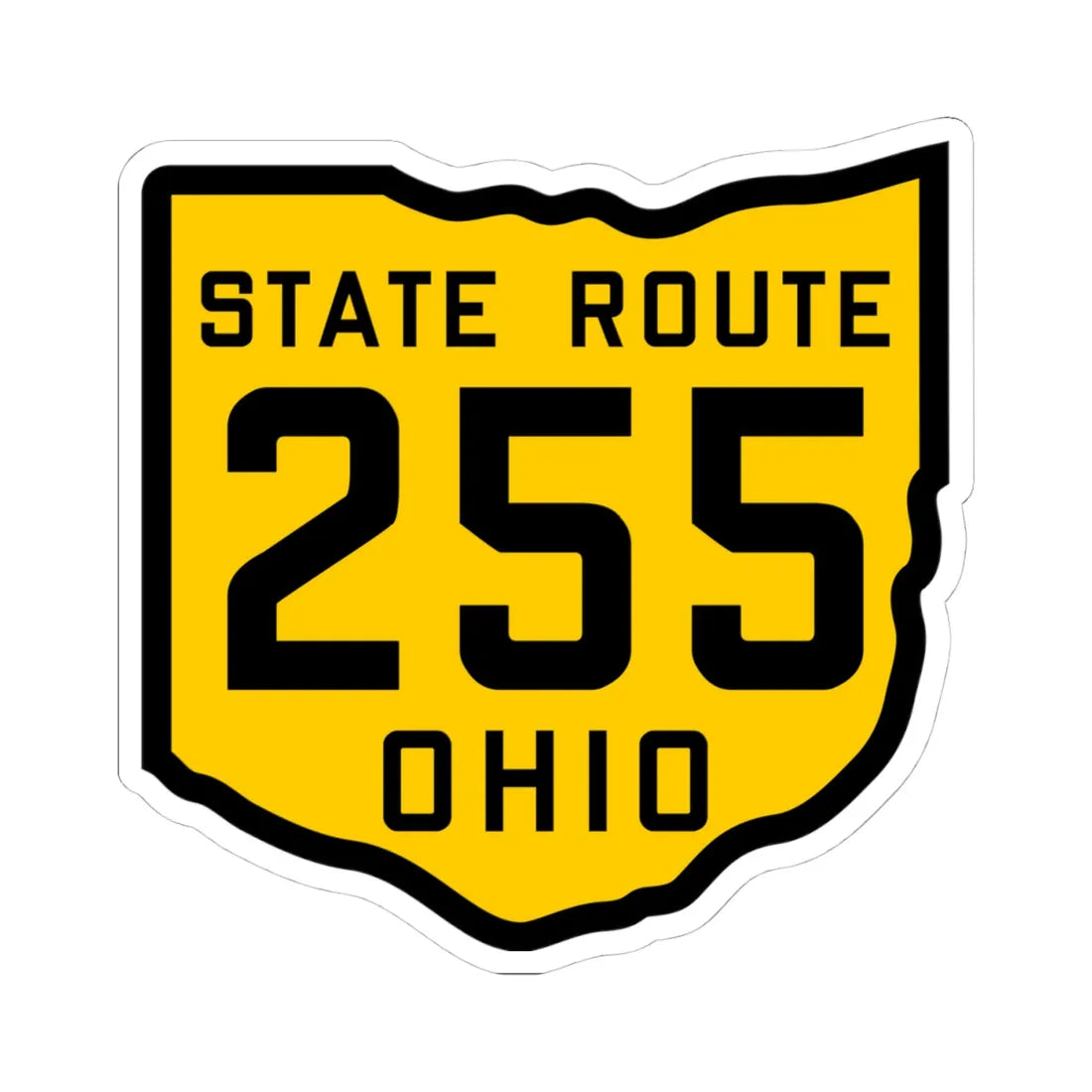 OH-255 1920 (Ohio) (Road Sign) STICKER Vinyl Kiss-Cut Decal 4 Inch White - The Sticker Space