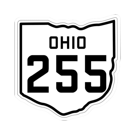 OH-255 1927 (Ohio) (Road Sign) STICKER Vinyl Kiss-Cut Decal 2 Inch White - The Sticker Space