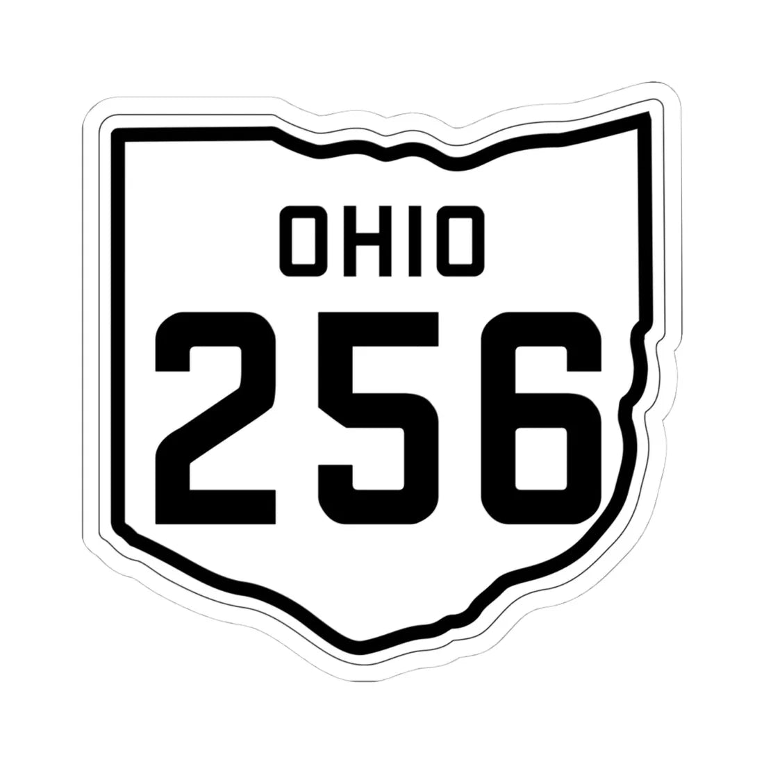 OH-256 1927 (Ohio) (Road Sign) STICKER Vinyl Kiss-Cut Decal 4 Inch White - The Sticker Space