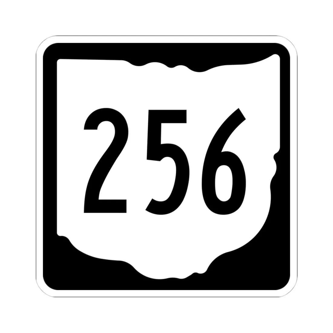 OH-256 1967 (Ohio) (Road Sign) STICKER Vinyl Kiss-Cut Decal 4 Inch White - The Sticker Space