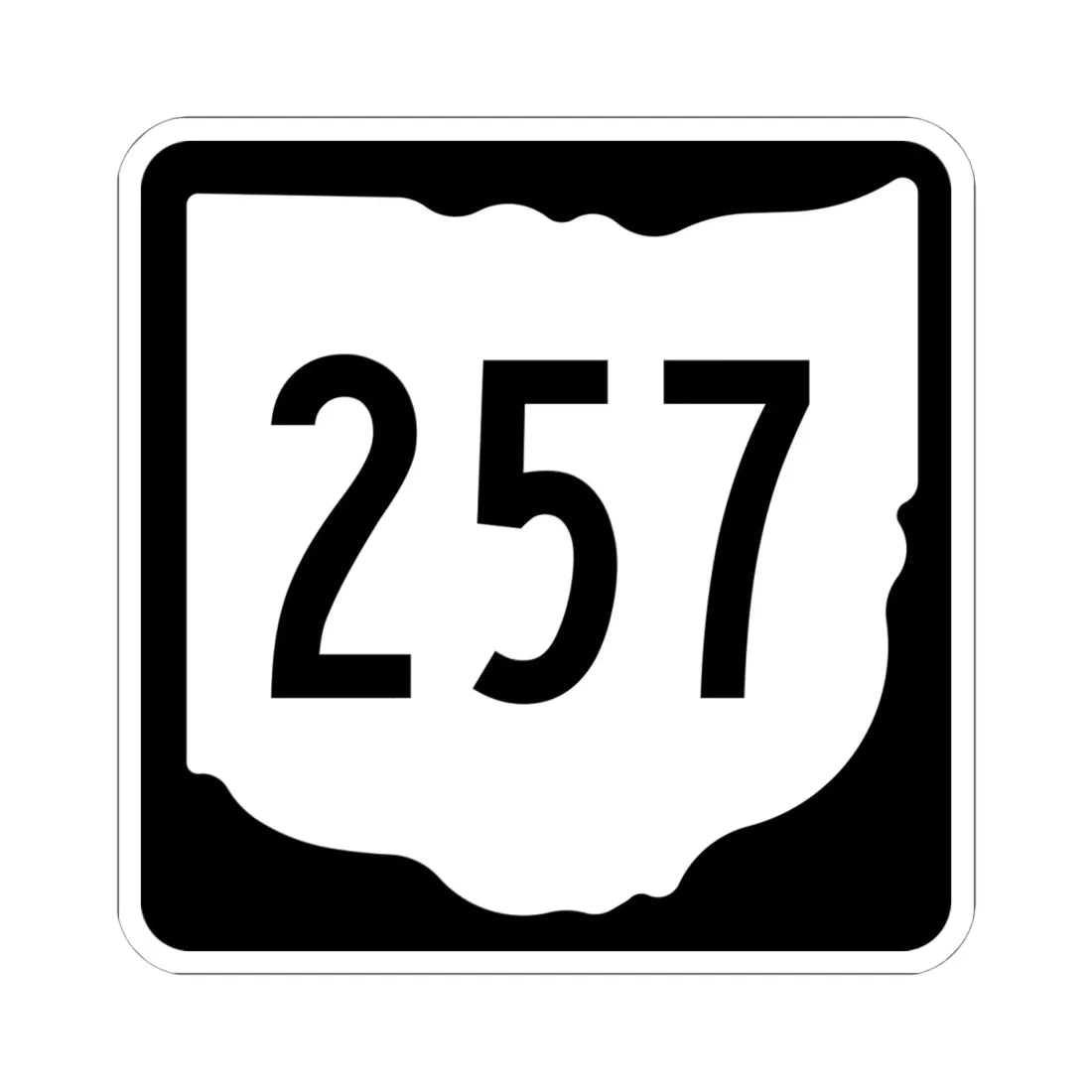 OH-257 1967 (Ohio) (Road Sign) STICKER Vinyl Kiss-Cut Decal 6 Inch White - The Sticker Space