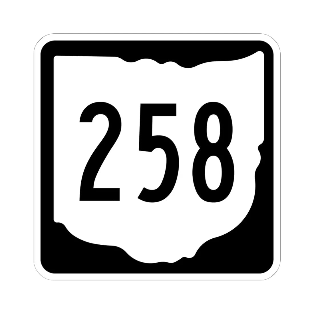 OH-258 1967 (Ohio) (Road Sign) STICKER Vinyl Kiss-Cut Decal 6 Inch White - The Sticker Space