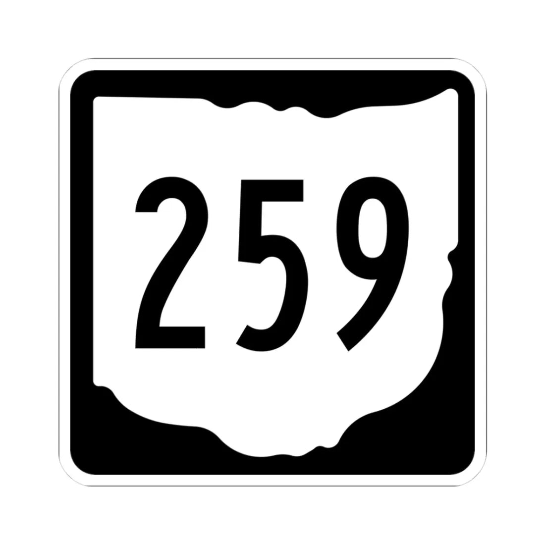 OH-259 1967 (Ohio) (Road Sign) STICKER Vinyl Kiss-Cut Decal 3 Inch White - The Sticker Space