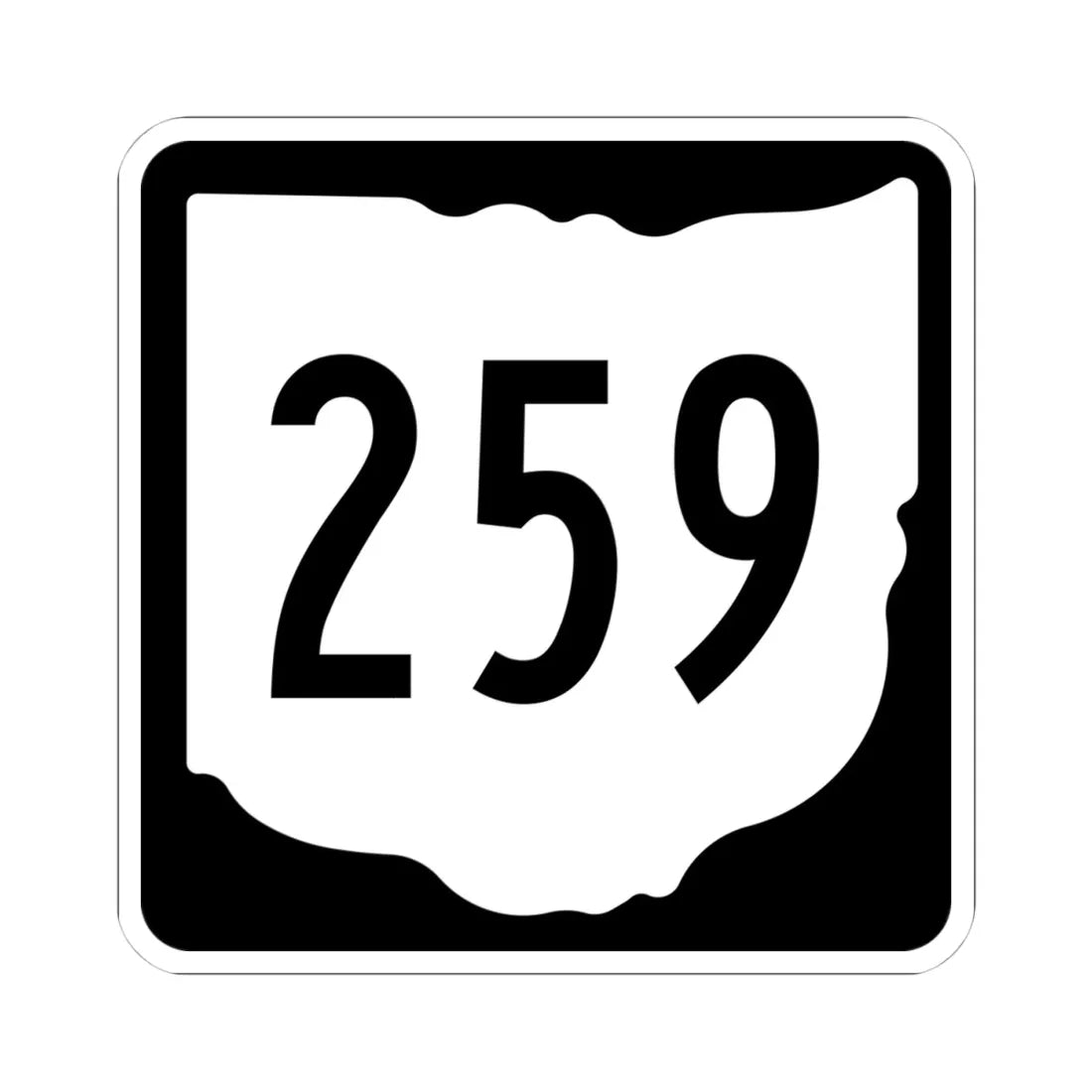 OH-259 1967 (Ohio) (Road Sign) STICKER Vinyl Kiss-Cut Decal 4 Inch White - The Sticker Space