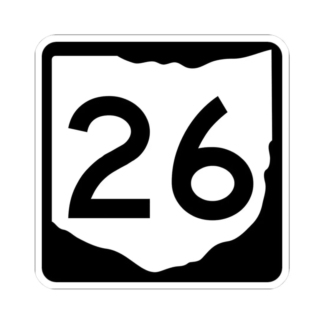 OH-26 (Ohio) (Road Sign) STICKER Vinyl Kiss-Cut Decal 3 Inch White - The Sticker Space
