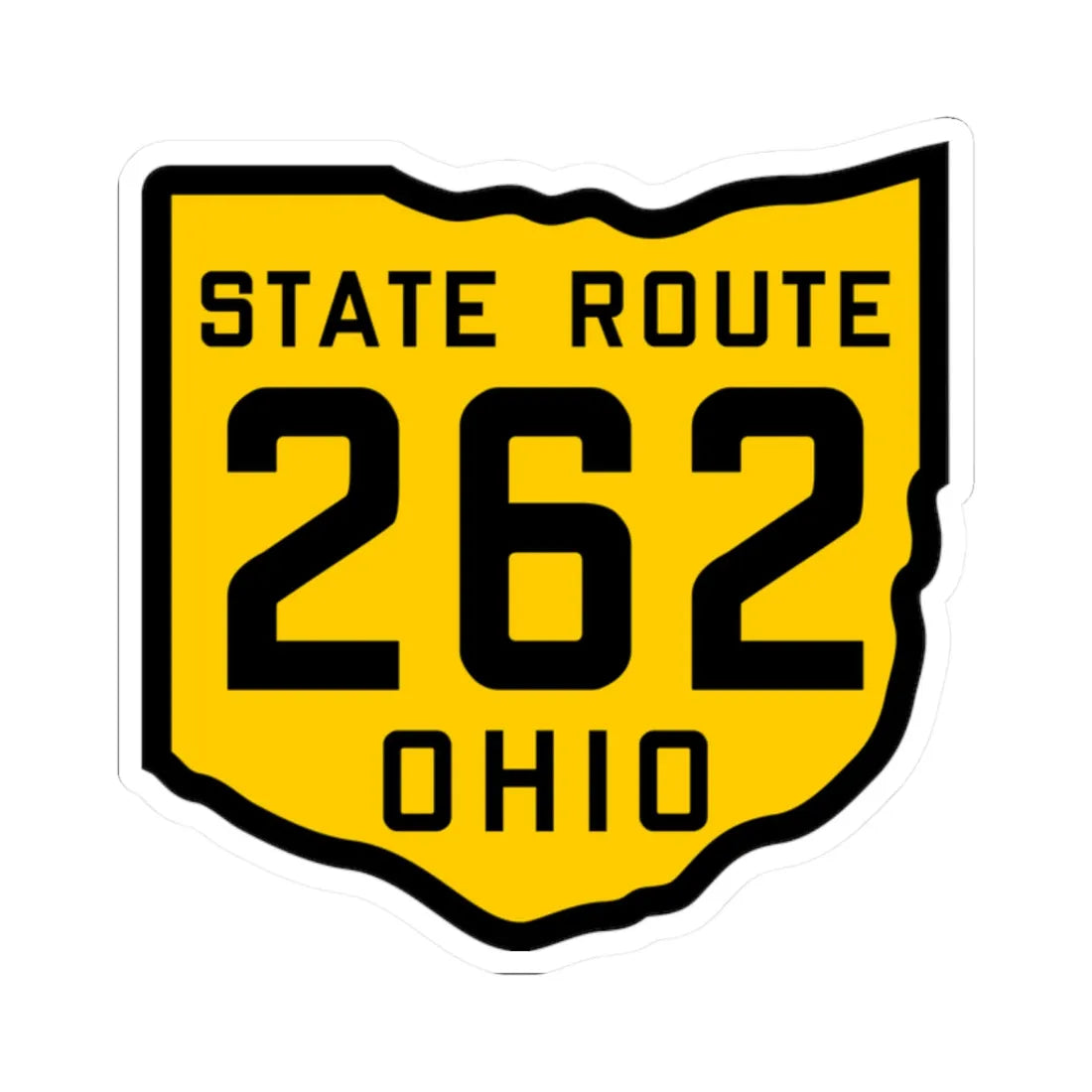 OH-262 1920 (Ohio) (Road Sign) STICKER Vinyl Kiss-Cut Decal 2 Inch White - The Sticker Space