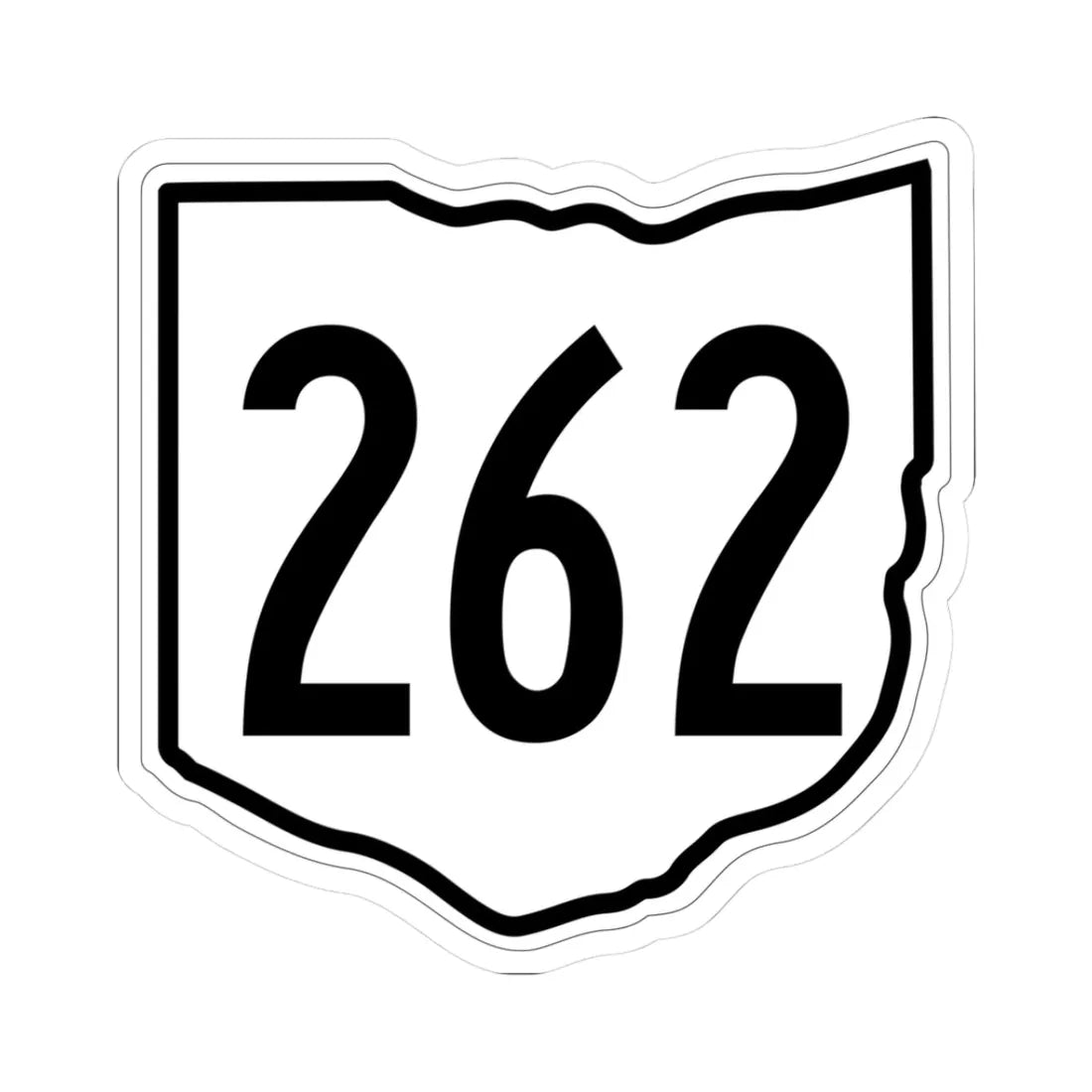 OH-262 1960 (Ohio) (Road Sign) STICKER Vinyl Kiss-Cut Decal 3 Inch White - The Sticker Space