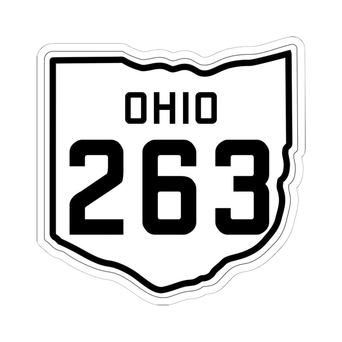 OH-263 1927 (Ohio) (Road Sign) STICKER Vinyl Kiss-Cut Decal 6 Inch White - The Sticker Space