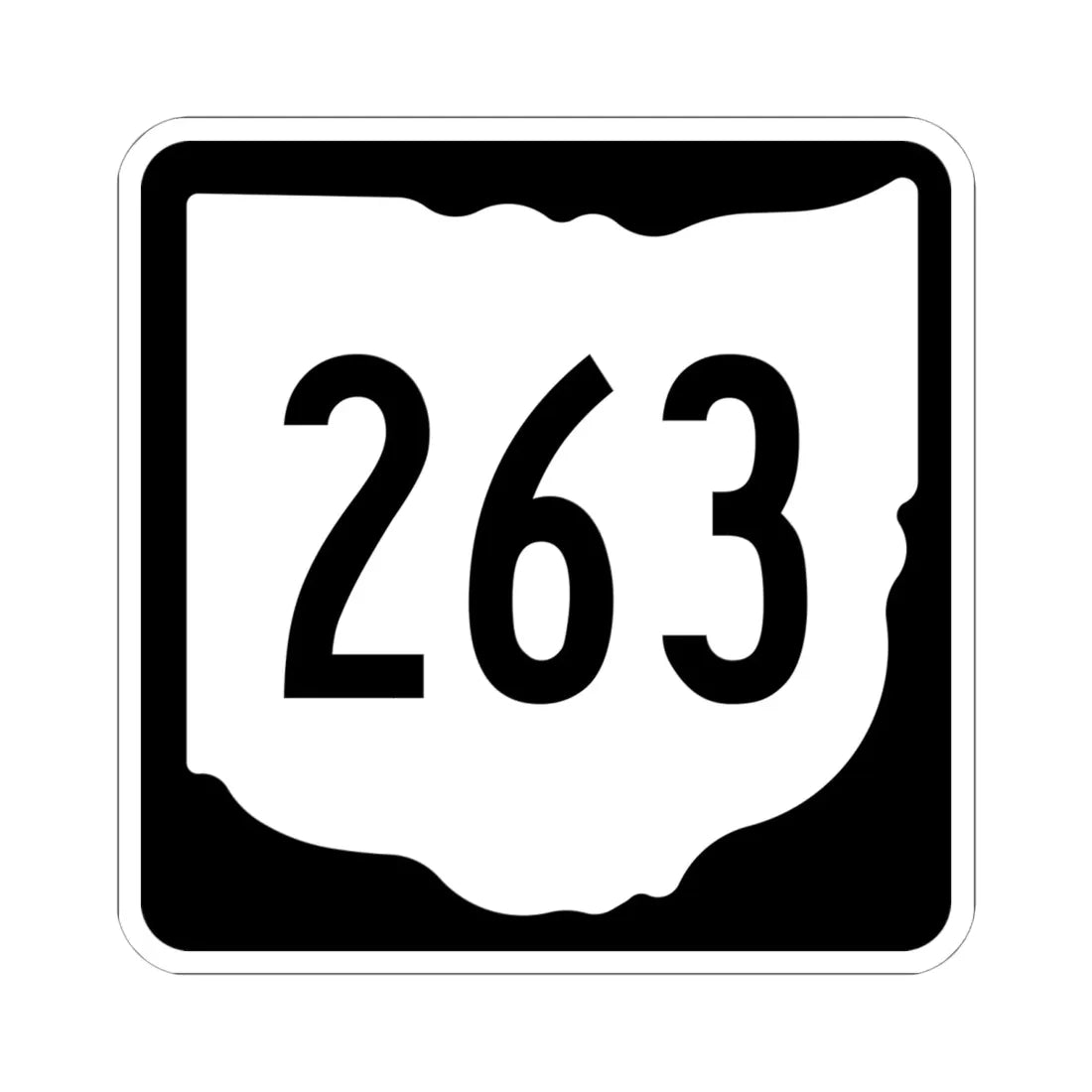 OH-263 1967 (Ohio) (Road Sign) STICKER Vinyl Kiss-Cut Decal 6 Inch White - The Sticker Space