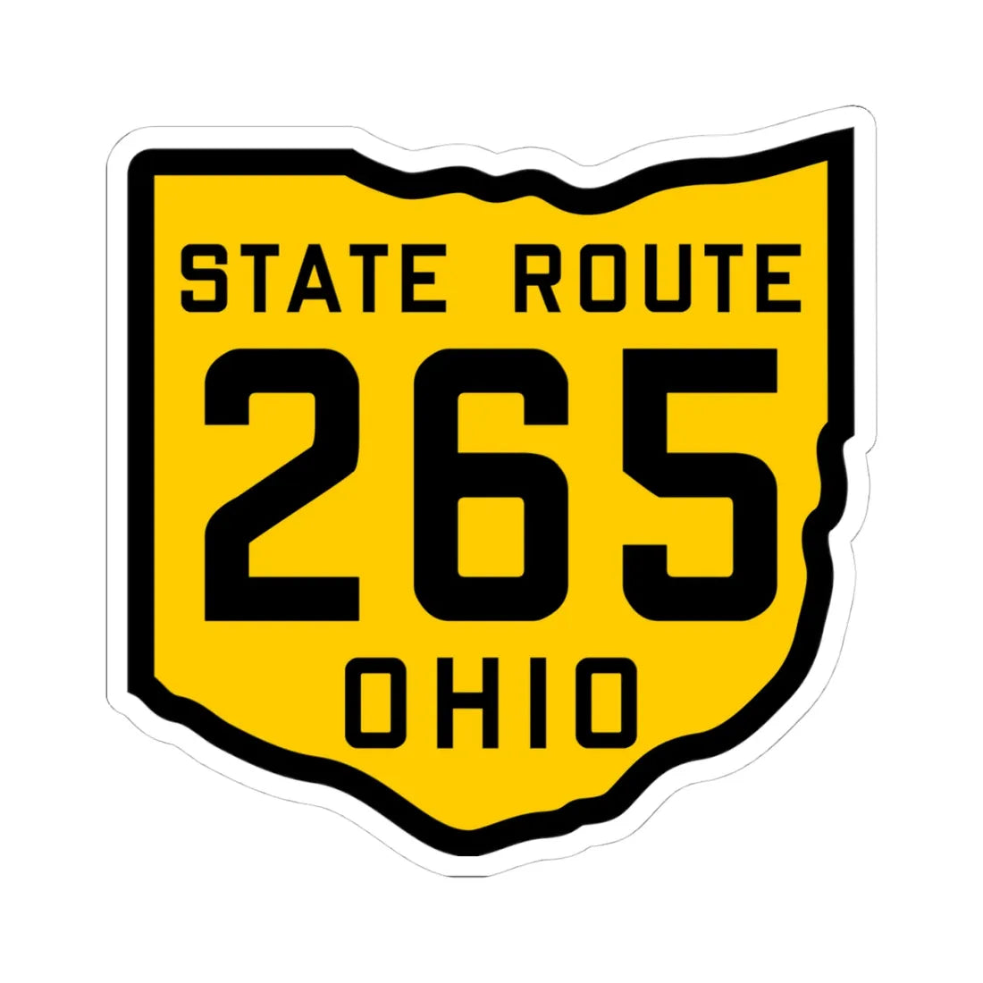 OH-265 1920 (Ohio) (Road Sign) STICKER Vinyl Kiss-Cut Decal 4 Inch White - The Sticker Space
