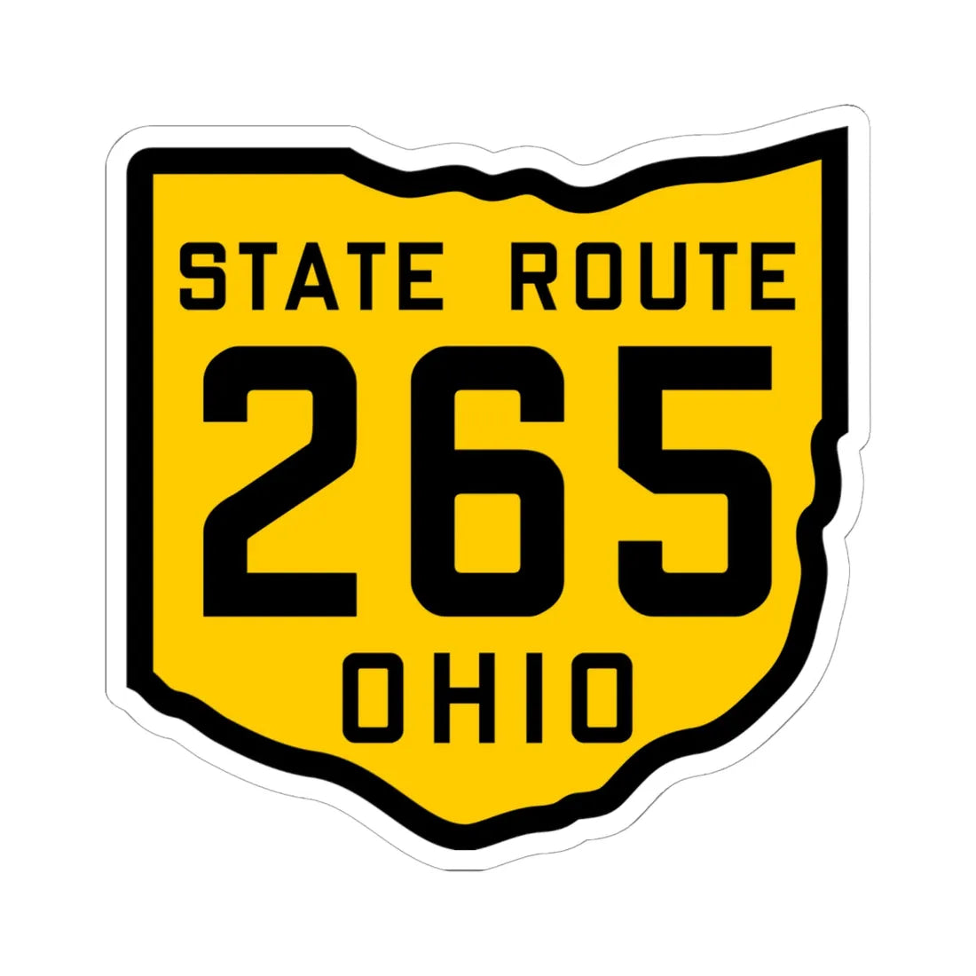 OH-265 1920 (Ohio) (Road Sign) STICKER Vinyl Kiss-Cut Decal 6 Inch White - The Sticker Space