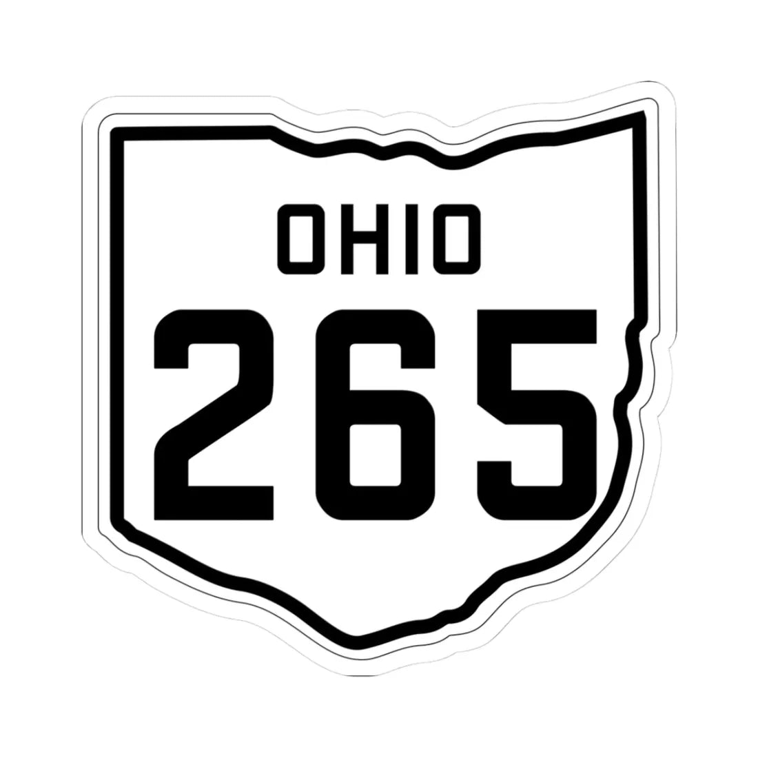OH-265 1927 (Ohio) (Road Sign) STICKER Vinyl Kiss-Cut Decal 3 Inch White - The Sticker Space