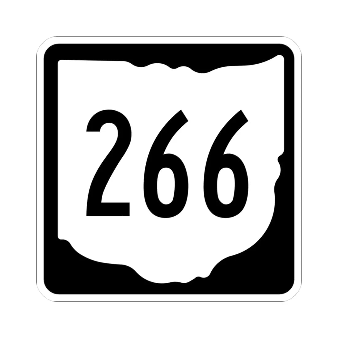 OH-266 1967 (Ohio) (Road Sign) STICKER Vinyl Kiss-Cut Decal 3 Inch White - The Sticker Space