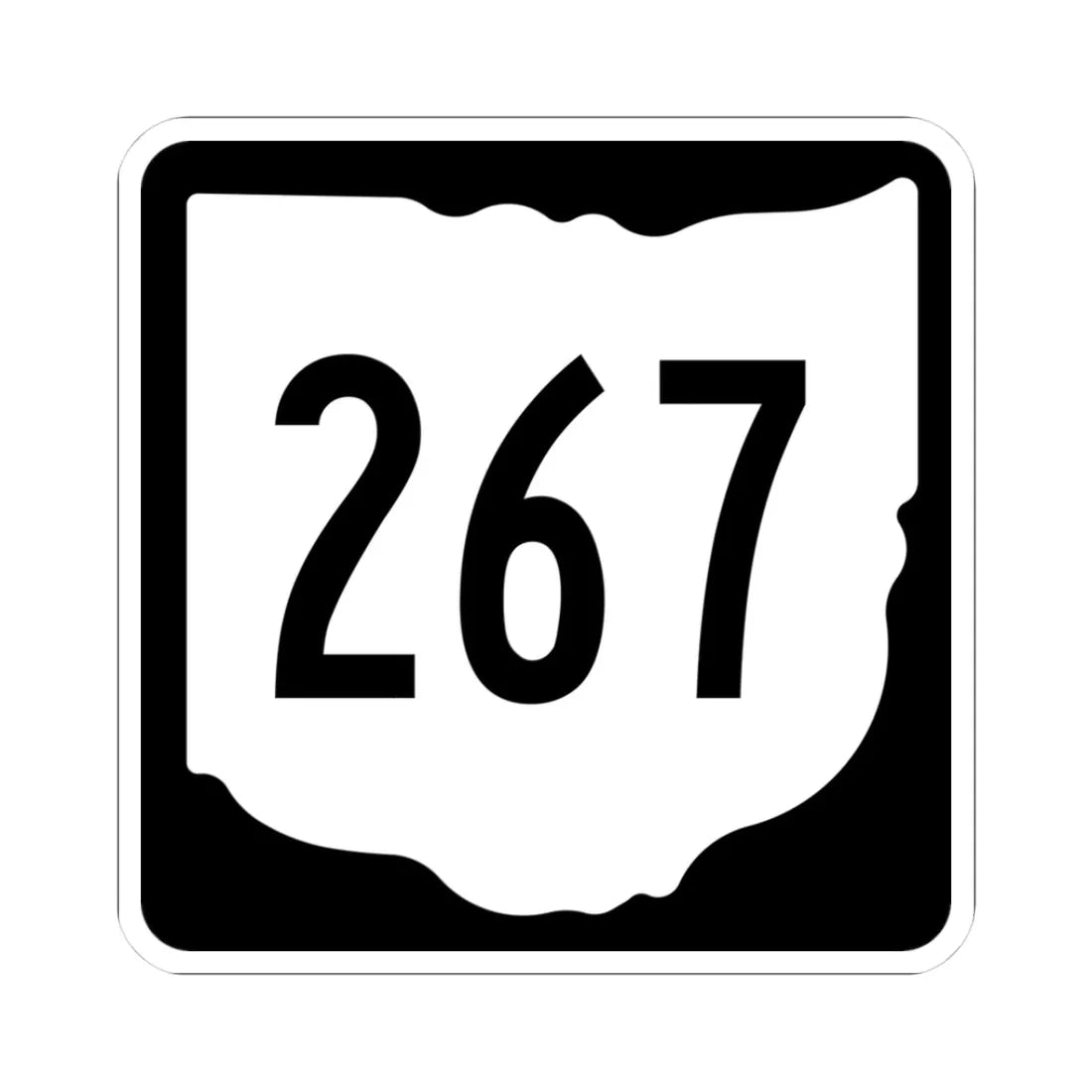OH-267 1967 (Ohio) (Road Sign) STICKER Vinyl Kiss-Cut Decal 3 Inch White - The Sticker Space