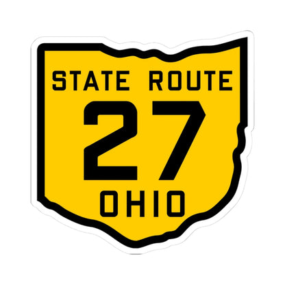 OH-27 1920 (Ohio) (Road Sign) STICKER Vinyl Kiss-Cut Decal 3 Inch White - The Sticker Space