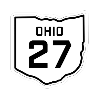 OH-27 1927 (Ohio) (Road Sign) STICKER Vinyl Kiss-Cut Decal 2 Inch White - The Sticker Space