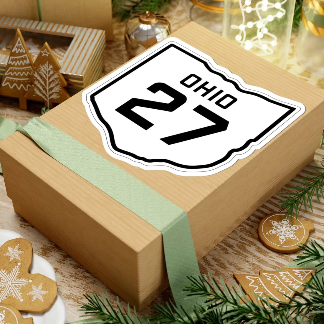 OH-27 1927 (Ohio) (Road Sign) STICKER Vinyl Kiss-Cut Decal - The Sticker Space
