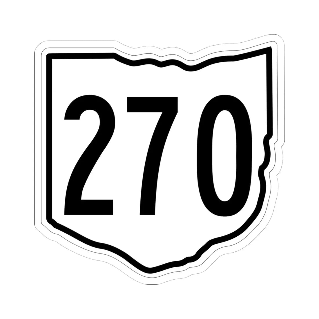 OH-270 1960 (Ohio) (Road Sign) STICKER Vinyl Kiss-Cut Decal 4 Inch White - The Sticker Space