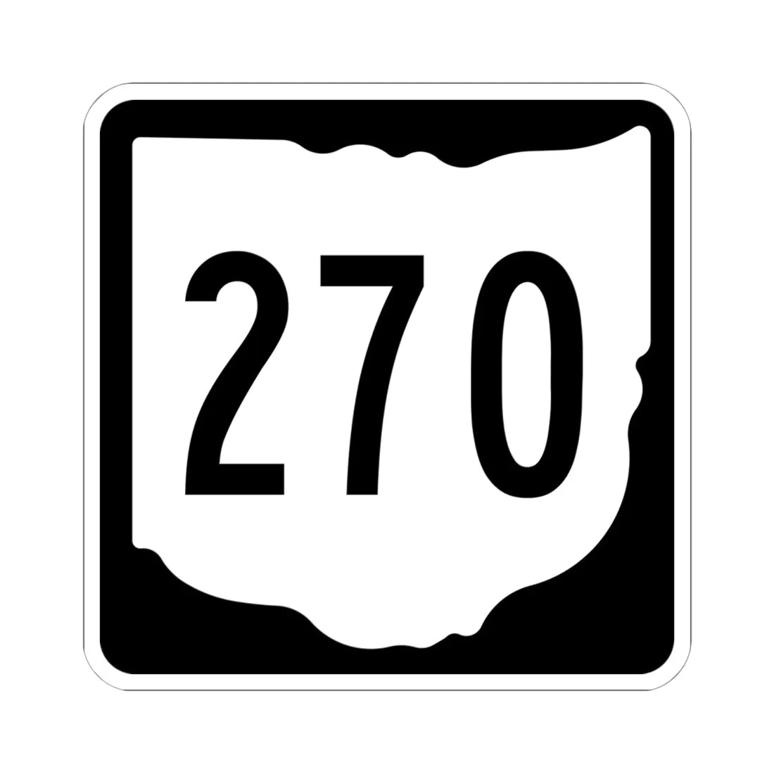 OH-270 1967 (Ohio) (Road Sign) STICKER Vinyl Kiss-Cut Decal 6 Inch White - The Sticker Space