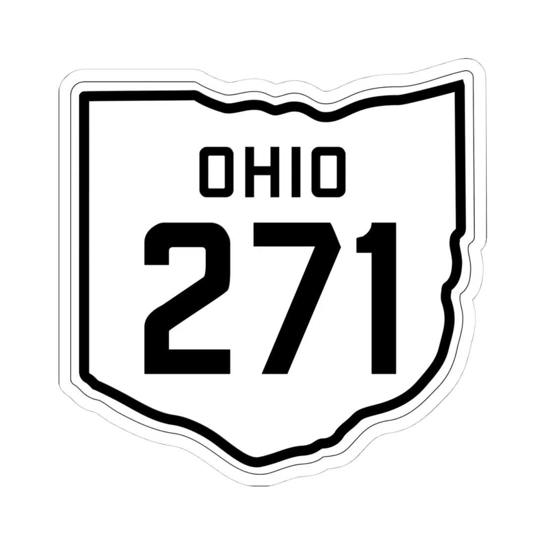 OH-271 1927 (Ohio) (Road Sign) STICKER Vinyl Kiss-Cut Decal 4 Inch White - The Sticker Space